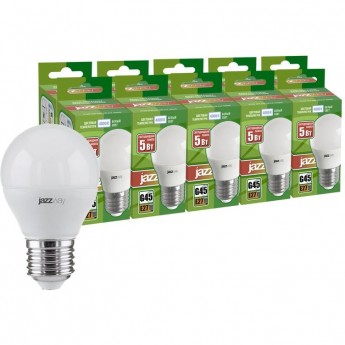 Лампа светодиодная JAZZWAY PLED-ECO 5Вт G45 4000К E27 400лм 230В 50Гц 10шт. Лампа светодиодная JAZZWAY PLED-ECO 5Вт G45 4000К E27 400лм 230В 50Гц 10шт.